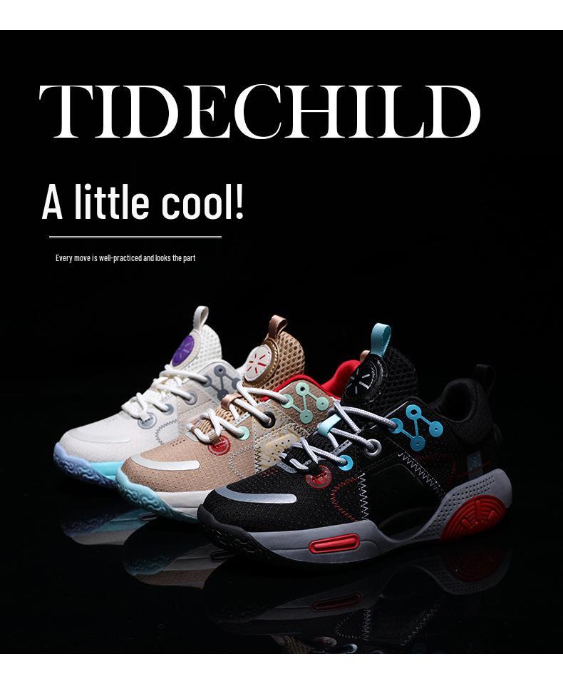 Atmungsaktive Sportschuhe für Jungen, Herbst 2025, Rutschfest, Langlebige Basketballschuhe, Geruchshemmend, Geräuschreduzierendes Design für Mittel- und ältere Kinder