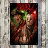 Vs Jason Vintage Metal Tin Sign Es Aluminum Movie Poster for Home Theater Bar or Den Decor HorrorThemed Art with