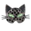 Sparkling Cat Head Brooches For Women Unisex 4-Color Luxury Lovely Kitty Pets Animal Office Party Brooch Pins Gifts