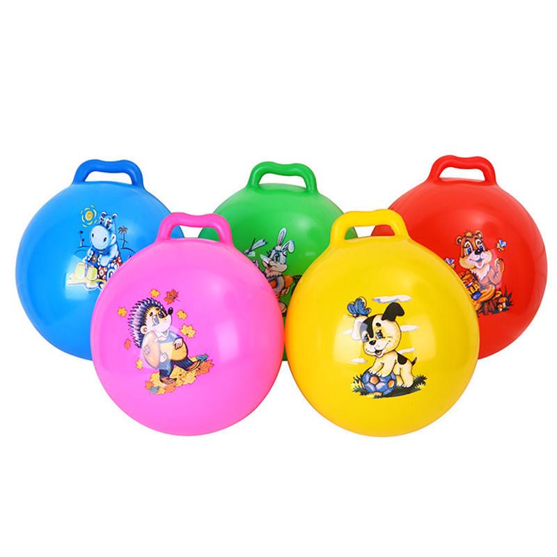 Children's 20cm Inflatable Cartoon Soft Bouncy Ball with Handle