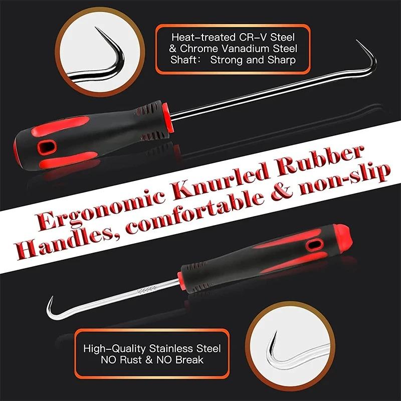 4 buc Set de etanșări și cârlige auto Auto Oil Seal/O-ring Seal Garnitură Pick Hook Puller Remover Anvelope Stone Cleaning Auto Maintenance Tools