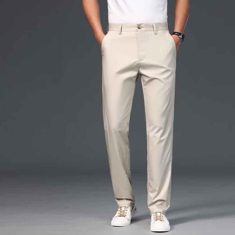 

Men s Thin Elastic Straight Business Casual Pants 40
