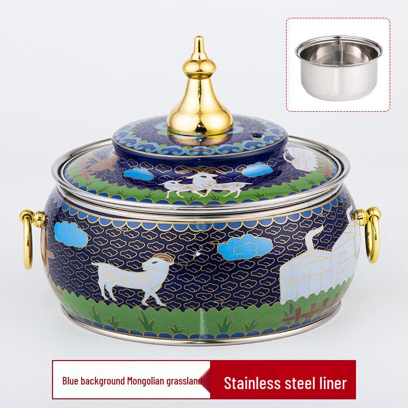 DM Cloisonné Copper Electric Hot Pot
