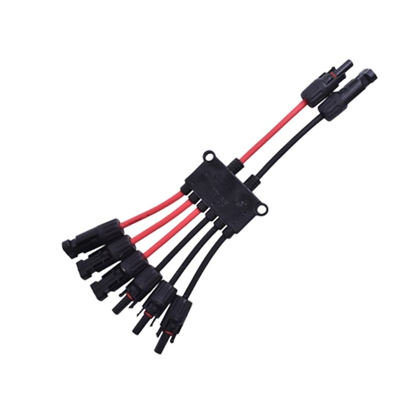Outdoor Wiring Branch Part for Photovoltaic Cable Extension, Solar Cable Splitter Y Type Cable Joiner with Two Tone Cable Layout Use