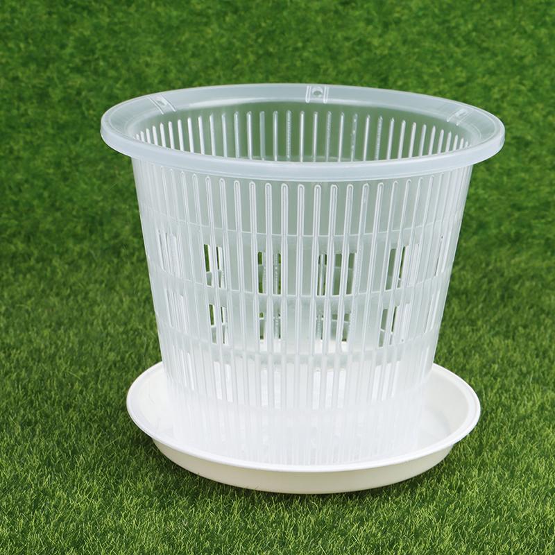 11cm/14cm Wurzelkontroll-Transparenter Blumentopf für Phalaenopsis-Orchidee Cattleya Pflanzung mit Stomata Heimdeko