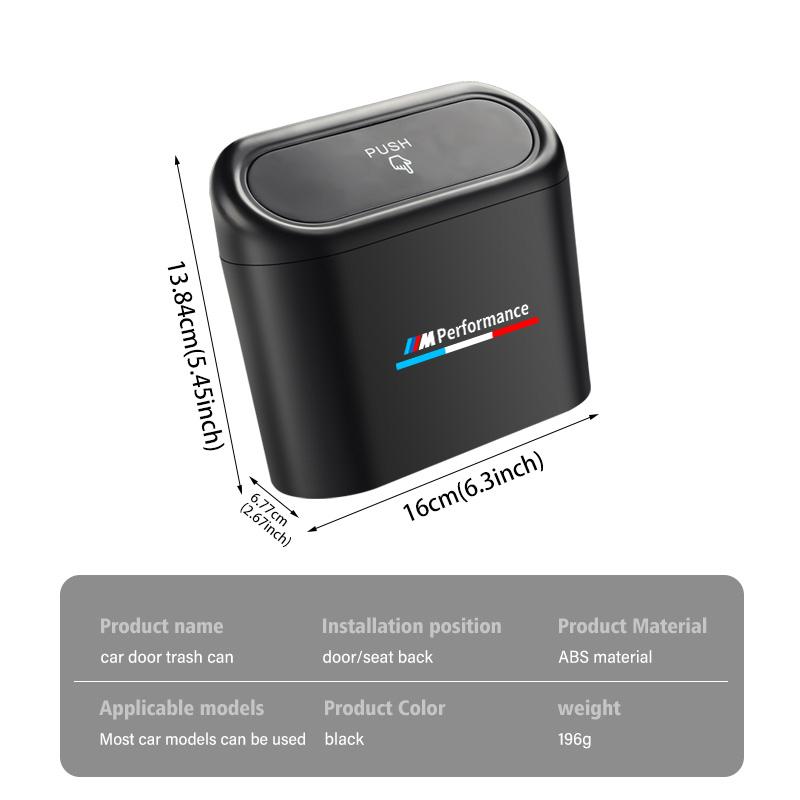 TIIU6 Car Door Hanging Trash Can Storage Box Auto Accessories For BMW Performance M Alpina E71 E83 F30 M6 F01 F20 X1 X2 X3