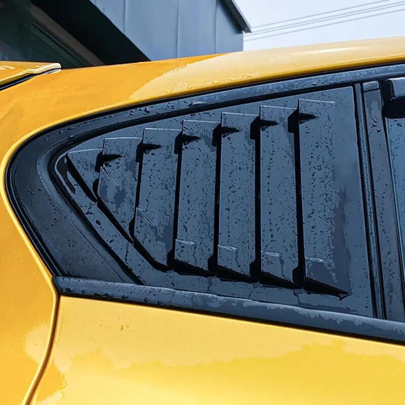For Ford Focus 2019-2025 Sedan Hatchback Car Rear Louver Window Side Shutter Cover Trim Sticker Vent Scoop ABS Carbon Fiber Auto