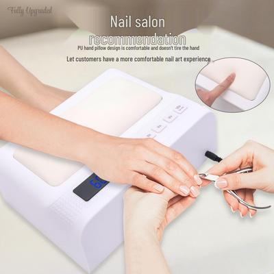 Lámpara con Cojín para Manicura y Espacio Amplio, 60 LEDs de Alta Potencia y Fototerapia Doble para Uñas Postizas.
