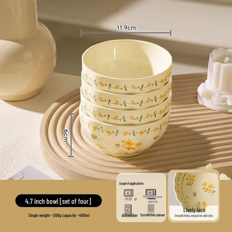 DM Cartoon Ceramic Rice Bowl Set