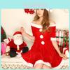 Vibrant Women Santa Claus Christmas Costume Luxurious Fabric With Cozy Fluff Trim