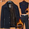 Woodpecker Dad Winter Coat Set: Warm Fleece-Lined Jacket for Middle-Aged and Elderly Men
