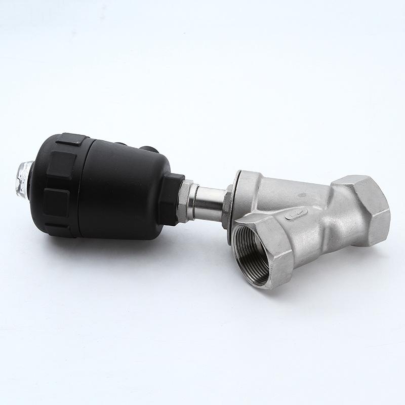 Stainless Steel Pneumatic Y-Type Angle Seat Valve for High-Temperature Steam and Gas Pipelines