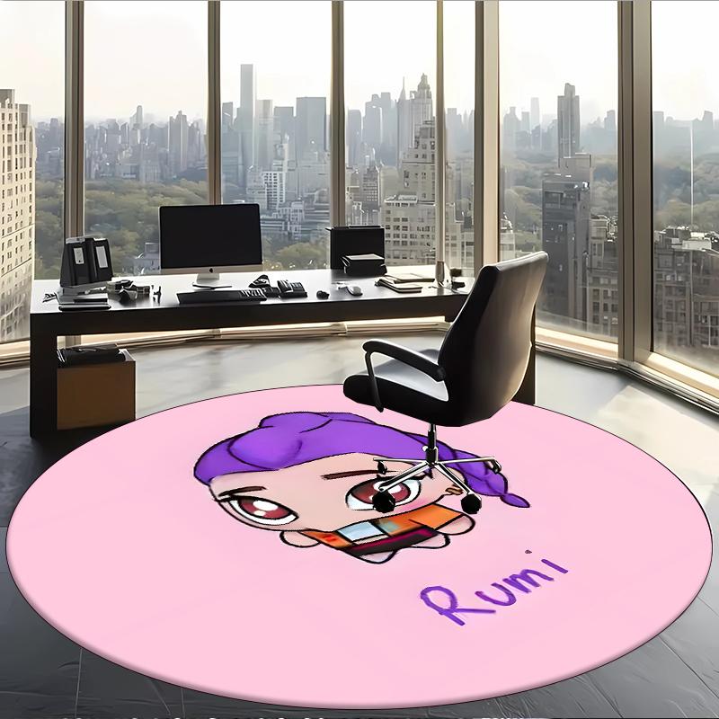 Rumi (19) Round Office Rug Decorative Floor Rug for Office Bedroom Living Room and Home Space