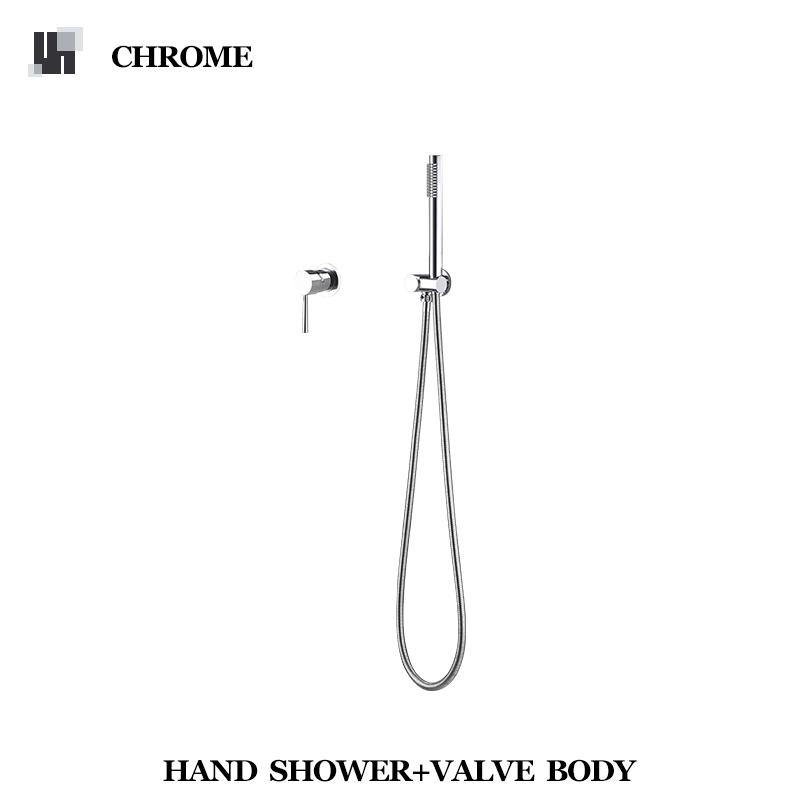 Handheld Bathroom Shower Faucet Hot and Cold Faucet Brass Shower Bracket and Stainless Steel 1.5M Hose Wall Mount Faucet Set