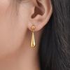 Fashion Set Jewelry Water Drop Earrings Necklace for Women Stainless Steel Gold Plated Necklaces Dainty Set  Accessories Gift