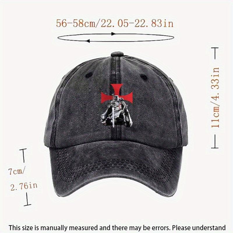Templar Knight Crusader Baseball Cap Adjustable Cotton Casual Hat Medieval Themed Gift