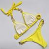 Halter Metal Chains Rhinestone Diamond Bikini Women Swimsuit Female Swimwear Two Pieces Bikini Set Brazilian Bathing Suit Swim