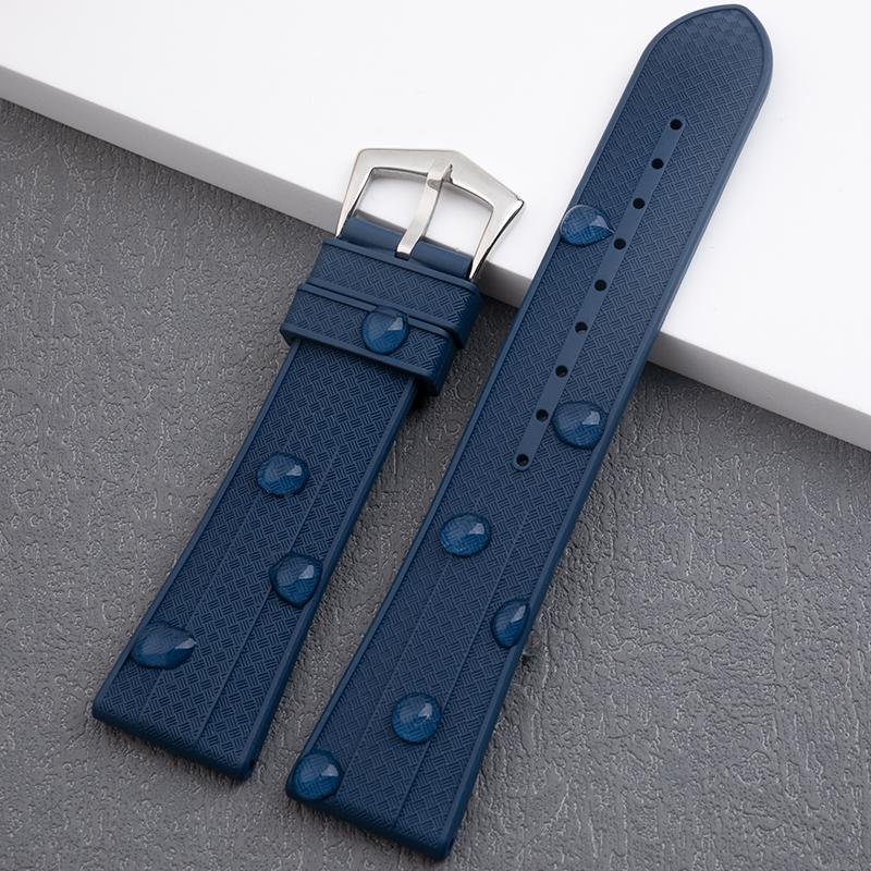 Imported Fluororubber Watchband Soft FKM Rubber Watch Band 20/22mm Wristband Folding Pin Buckle Fit For Patek Philippe Watchband