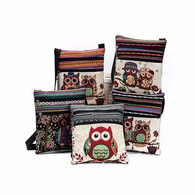 1 borsa tote con gufo ricamato, borsa a tracolla da donna, pacchetto postino