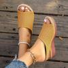 Women's Plus Size Wedge Heel Sandals - Breathable, Open-Toe, Thick Sole for Summer