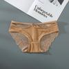 Tamanho grande triângulo para mulheres renda gelo seda sem costura roupa íntima algodão puro médio alcance, calcinha cintura média