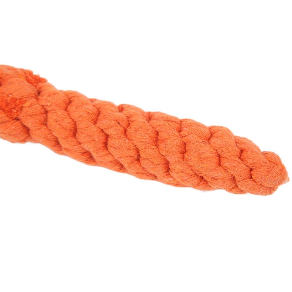Carrot Shaped Dog Chew Toy Orange Pet Rope Knot Toy Puppy Teething Toy Interactive Play
