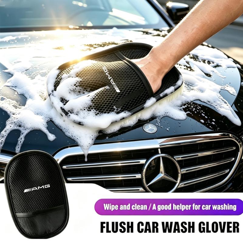 WLX4 For Mercedes Benz W210 W176 AMG CLS CLE CLA GLA GLB GLS Class A GLE W222 Car Plush Cleaning Gloves Thickening Wool Wash Towel