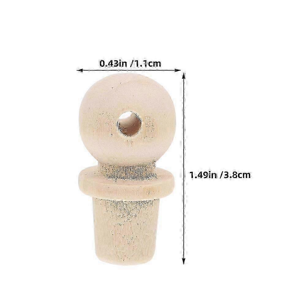 2026  MLINS 10pcs Wooden Finials Water Corks Accessories Wood Mini Finials Replacement Toppers Small Stopper Wood Corks