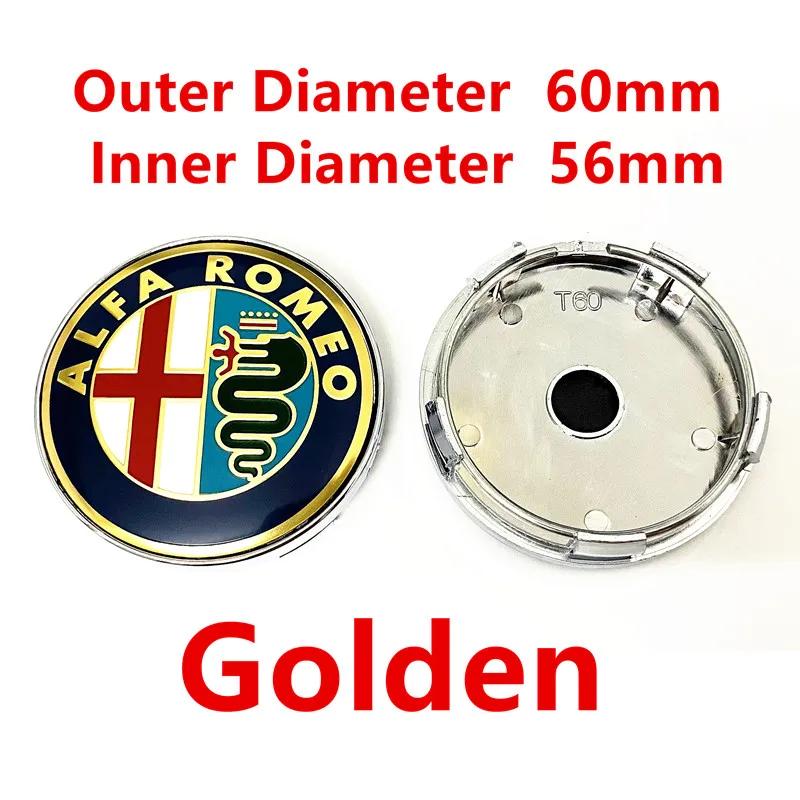 For Alfa Romeo 2026 Hot Sticker 4 Pcs 50mm 56mm 60mm Alfa Romeo Car Rim Hubcap Cover Wheel Center Hub Caps Logo Badge Emblem Acc