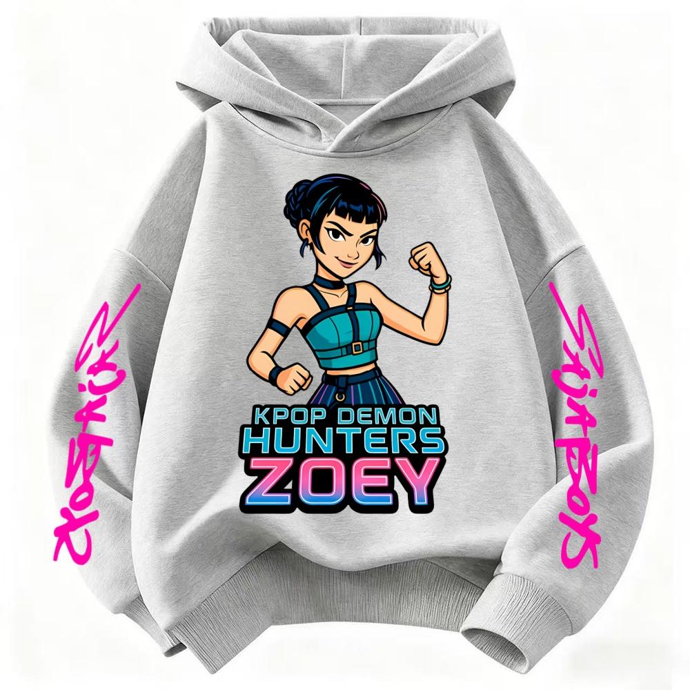 Cute Children's Clothes KPop Devil Hunter Fashion Print Casual Movie Girls Boys Winter Casual Woolen Hoodies