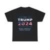 Trump 2024 Tshirt American Flag USA President America Unisex Heavy Cotton Tee