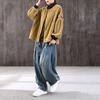 Weite Jeans für Damen mit hoher Taille und Wasserwaschung für legere Bürokleidung