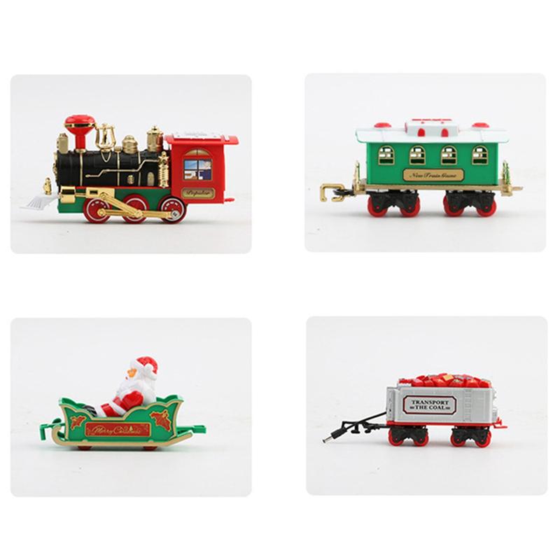 Good-Christmas Train Set Railway Train Carriage Toy Christmas Train Tree Decoration Track Electric Toy Children Gift