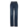 Women's Dark Blue Wash Mid-Rise Straight Leg Jeans