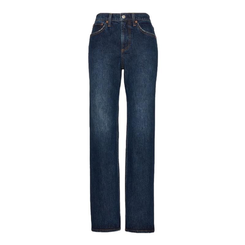 GAP Women s Dark Blue Wash Mid-Rise Straight Leg Jeans US 25