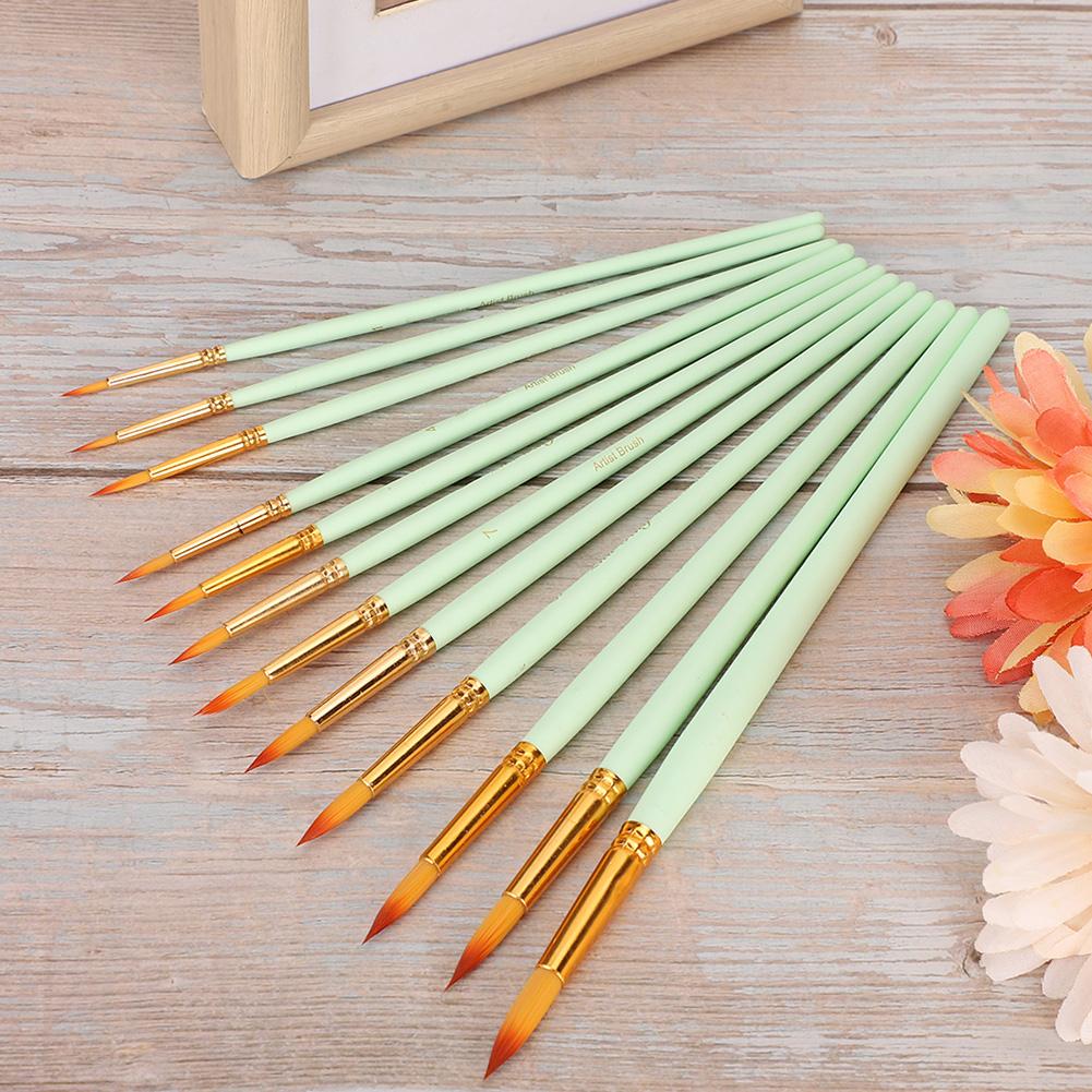 12 Stück Künstlerpinsel Nylonhaar Kunstbedarf Schreibwaren Aquarell Ölmalstift