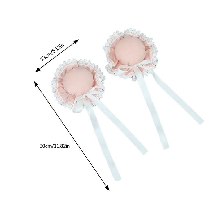 Women Buns Dancer Hair Clip Round Bun Hairstyle Laciness Ribbon Girl Headwear