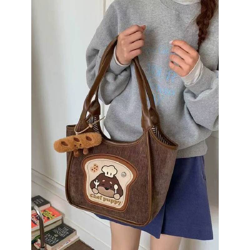 Korean Style Creative Backpack With Cartoon Dog Design And Large Capacity For Women