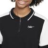 Nike Colorblock Polo Korte Mouw Sport Casual T-shirt Dames Tops Zwart Wit FV0188-010
