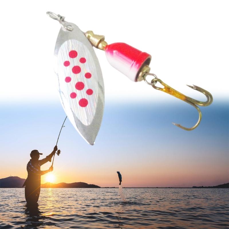 5Pcs Steel Treble Hook Spinner Baits Sequins Lures Set Spoon Fishing Spinner Swimbaits Set for Saltwater and Saltwater