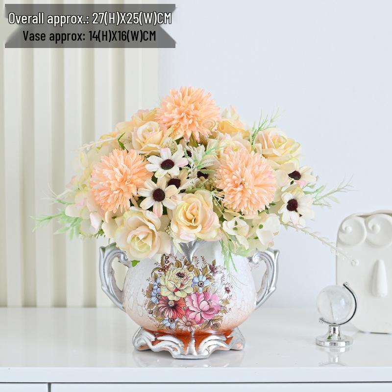 European Retro Silk Rose Flower Decor – Ideal for Living Room, Dining Table, Coffee Table, or Bedroom. Perfect As Dried Flower Ornaments.