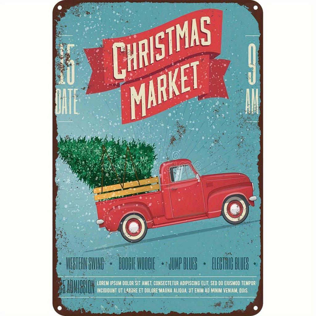 Pcs Iron Christmas Retro Tin Sign Wall Art Handmade Metal Decor for Home Bar Office Vintage Industrial Style