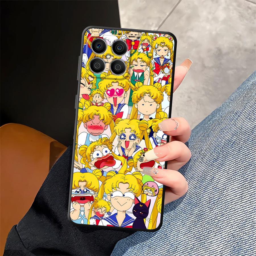 Sailor Moon Tsukino Usagi Black Soft Phone Cover Case for Honor 8X X5b X9a X8 X7 X6 Magic5Lite 70 90 200 400 Lite