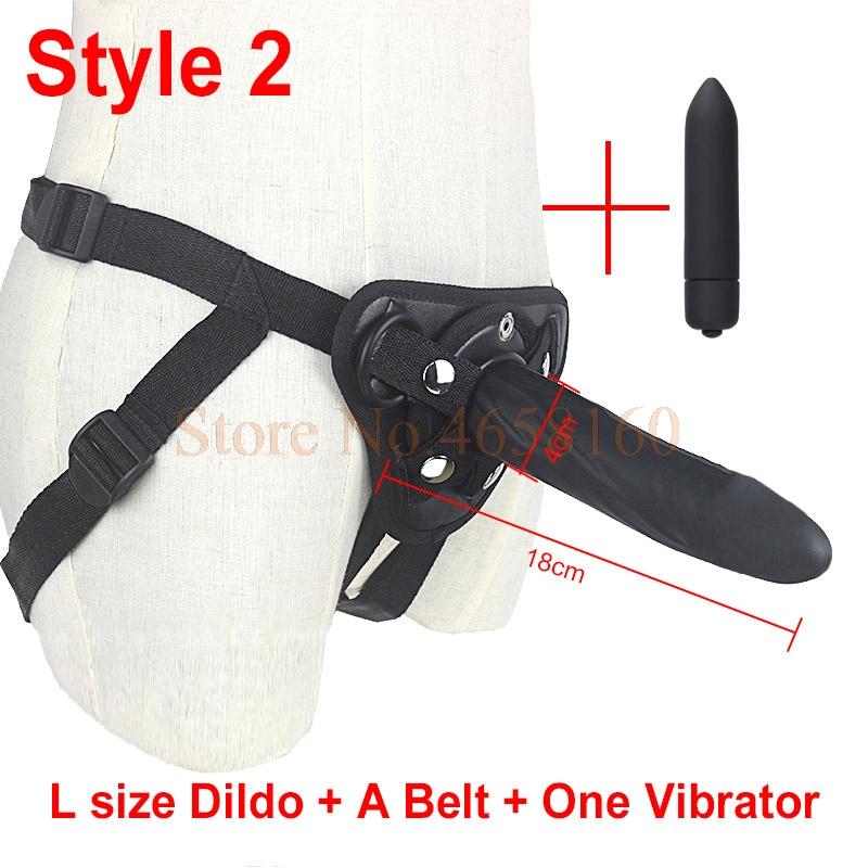 5 / 6 / 7 Inch Big G-Spot Dildo Strap-On Harness Kit Silicone Dildo Strapon Penis Bullet Vibrator Couples /  Lesbian Sex Toys