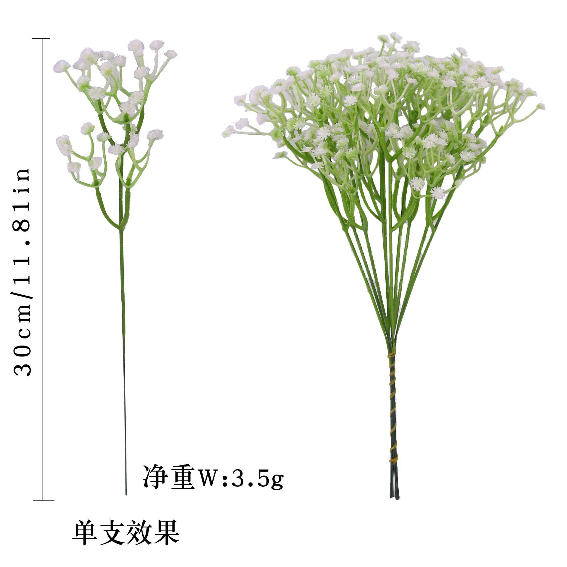 

30pc Artificial Baby Breath Flowers Faux Gypsophila Stems Plastic Bouquet Floral Arrangement for Home Office Wedding Decoration One Size чорний