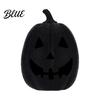 Matte Black Resin Statue Halloween Pumpkin Figurine Spooky Face Sculpture Festival Display Ornament Gothic Tabletop Centerpiece for Home Table
