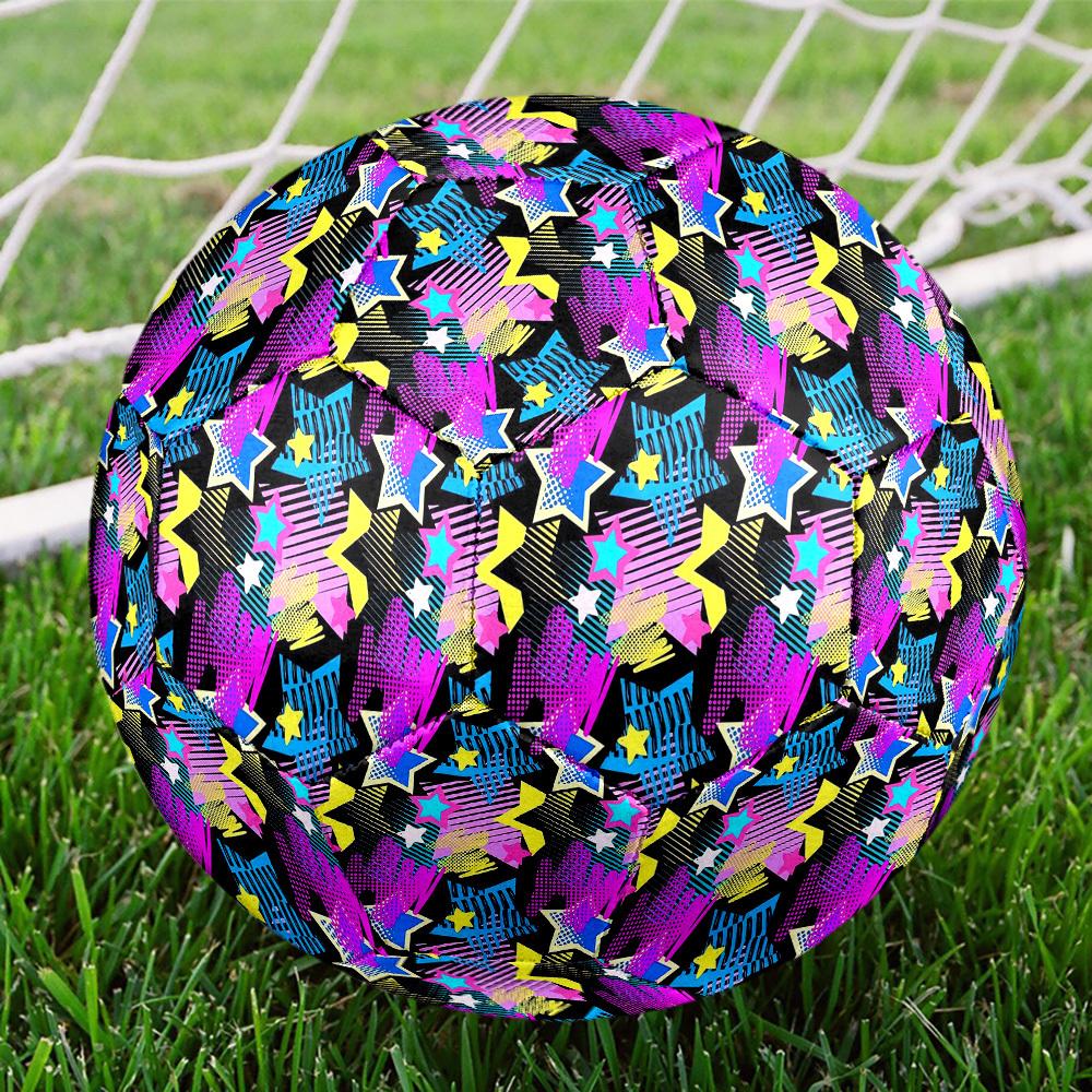 1pc S Neon Stars Size 5 Soccer Ball Professional Match Training Football Indoor &Outdoor Sports Ball Lightweight Durable c65197