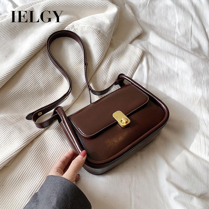 IELGY Korean Version Retro Red Small Square Bag Shoulder Crossbody All-Match Underarm Bag