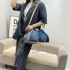 Luxuriöse Jeans-Strassstein-Handtasche für Damen Modische Schmetterlings-Dekoration Umhängetasche für Abendparty