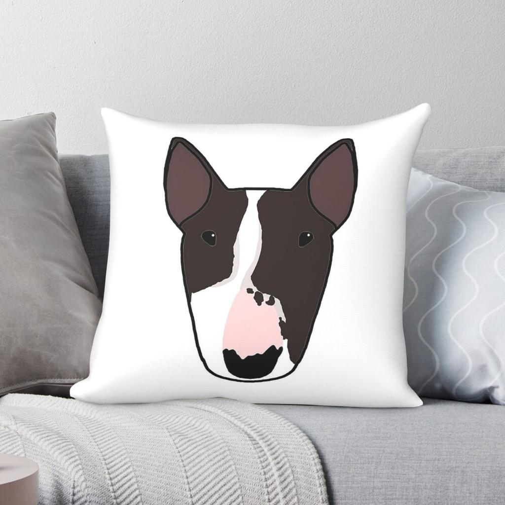 Henry The Bull Terrier Square Pillowcase Polyester Linen Velvet Creative Zip Decor Throw Pillow Case Home Cushion Cover